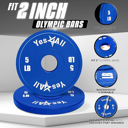 Yes4All Fractional Weight Plates Set of 6 1.25LB 2.5LB 2.5LB 5LB 5LB Pair