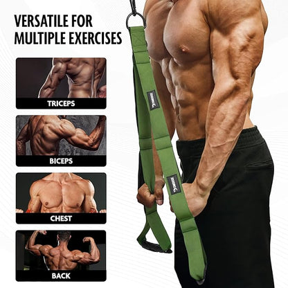DMoose Tricep Rope Cable Attachment - Multi-Grip Gym Rope for Triceps, Back & Shoulders - Versatile Workout Tricep Pull Down Attachment for Muscle Isolation & Strength Training