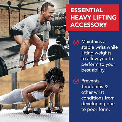 Dr. Arthritis Weight Lifting Wrist Wraps with Thumb Loop, Heavy-Duty Gym Wraps & Hand Strap to Help Joints During Hybrid Training, Non-Slip Wrist Straps for Weightlifting Men & Women Use (Grey-White)