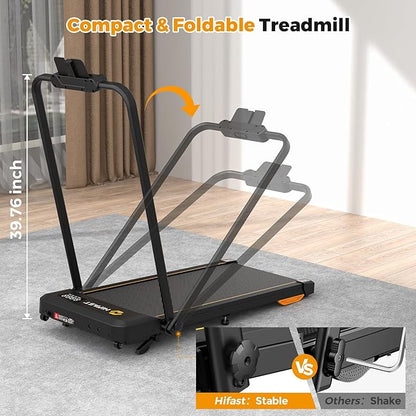 Walking Pad, Under Desk Treadmill for Home Office, Small Walking Pad with Handle Bar and Incline, Foldable Treadmill with Remote Control, APP