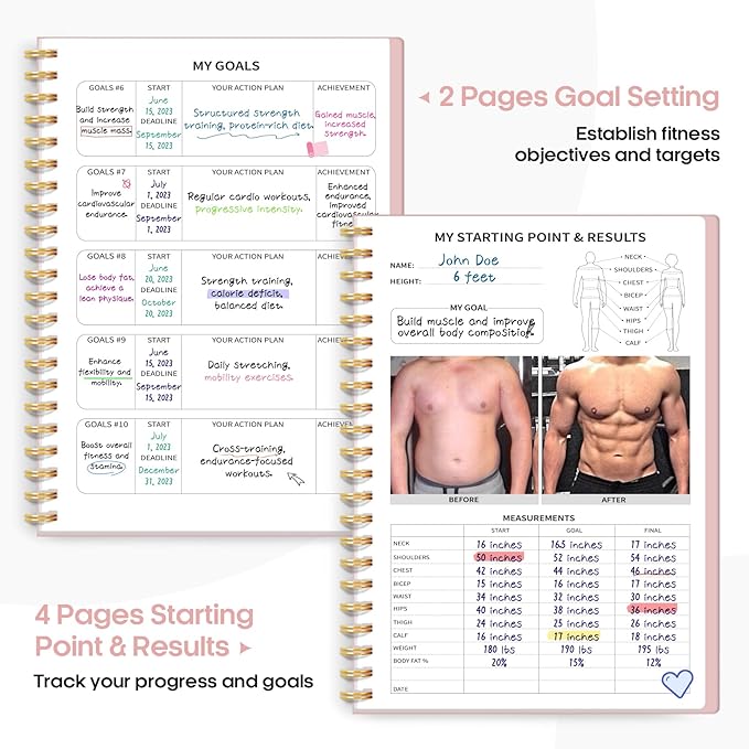 Fitness Workout Journal for Women & Men A5(5.5" x 8.2") Workout