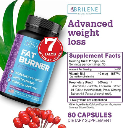 Weight Loss Pills for Women - Made in USA - Natural Appetite Suppressant & Metabolism Booster - Fat Burners with L-Carnitine to Lose Weight Fast - 60 Capsules