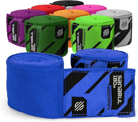 Sanabul Elastic 180 inch Boxing Hand Wraps for Boxing Gloves Muay Thai Kickboxing MMA Wraps for Men & Women