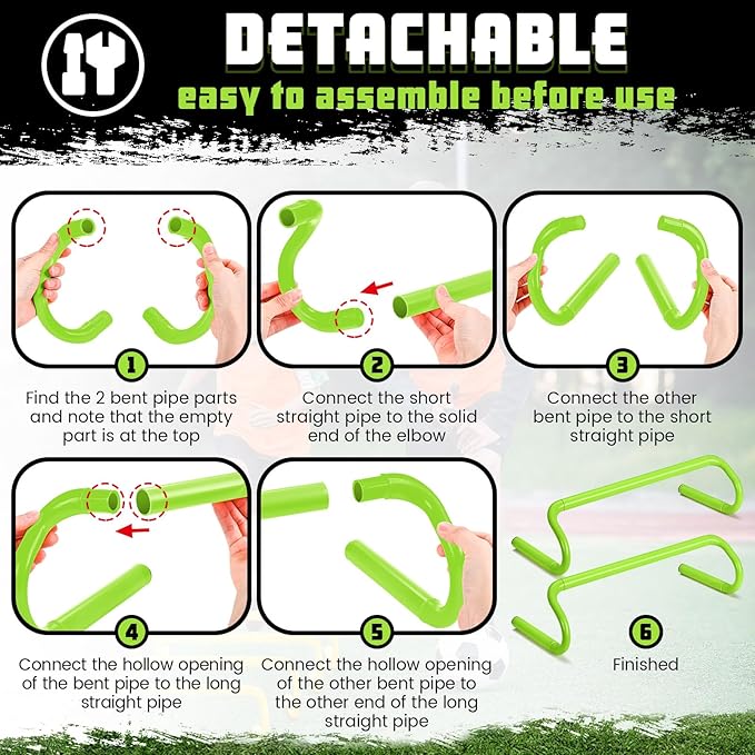 Wettarn 10 Pcs Speed Agility Training Hurdles Detachable