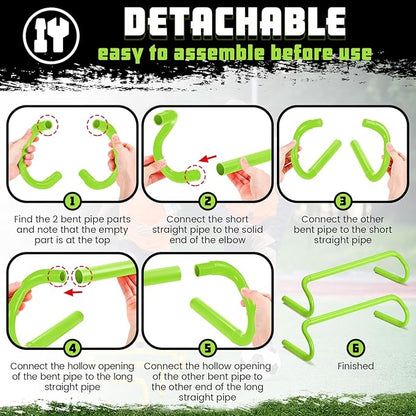 Wettarn 10 Pcs Speed Agility Training Hurdles Detachable