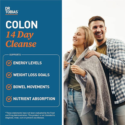 Dr. Tobias Colon 14 Day Cleanse, Advanced Gut Cleanse Detox for Women & Men with Cascara Sagrada, Psyllium Husk, Senna Leaf & Probiotics, Non-GMO Colon Cleanse, 2 Bottles of 28 Capsules (1-2 Daily)