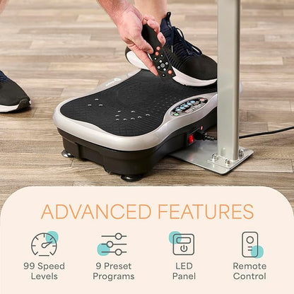 Lifepro Vibration Plate Exercise Machine with Magnetic Acupoints - Full Body Vibration Platform for Beginners and Recovery - Ideal Lymphatic Drainage Massager for Muscle Toning and Overall Fitness