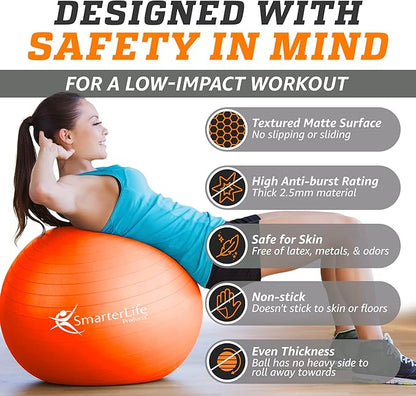 SmarterLife Workout Exercise Ball for Fitness