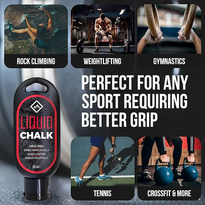 SURVIVOR Liquid Chalk – Gym Chalk for Weightlifting, Rock Climbing, Bouldering, Gymnastics, Pole Grip, & More - Lifting Chalk & Climbing Chalk for Dry Hands