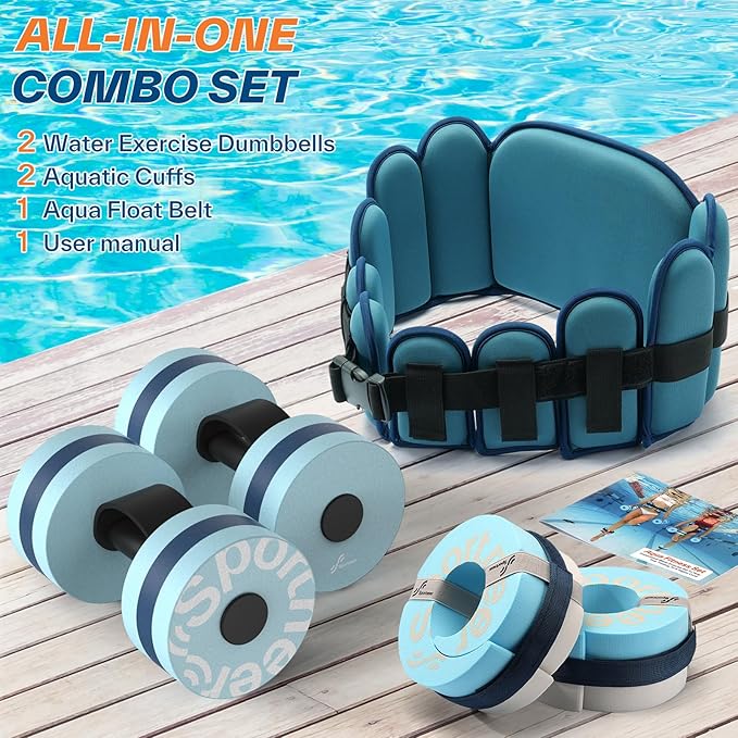 Sportneer Water Aerobics Pool Exercise Equipment New 6-Piece