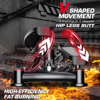KeppiFitness Steppers for Exercise at Home, Stair Stepper for Home Gym with 350LB/400LB Capacity, Mini Stepper with Resistance Bands for Cardio Full Body Workout