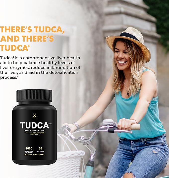 HUMANX TUDCA+ 1000mg (Tauroursodeoxycholic Acid) Powerful Serving Size - Liver Health Aid for Detox and Cleanse - Vegan, Non GMO - USA Made Easy to Swallow Capsules - Tudca Bile Salt Supplement Powder