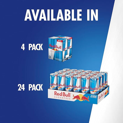 Red Bull Sugar Free Energy Drink with 114mg Caffeine plus Taurine & B Vitamins, 12 Fl Oz, Pack of 24 Cans