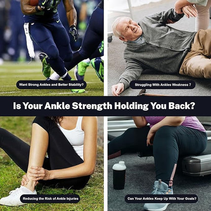 Adjustable Ankle Balance Board with 2 Sidekick Ankle Boards and 6 Balance Bars, Versatile Ankle Strengthener for Stability, Rehab & Pain Relief
