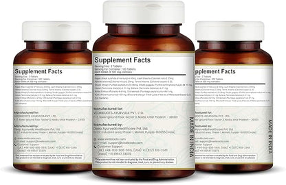 Arogyavardhini Vati Tablets - Natural Detox and Liver Health Support | for Spleen Enlargement | Reduces Bloating | for Nutrient Absorption Improvement | 120 Tablets (360)