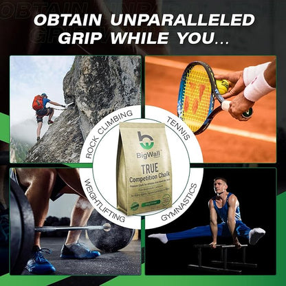 BigWall True Competition Chalk Powder 300g/10.6oz - Premium Grade for Enhanced Grip and Performance | 100% Pure Magnesium Carbonate | Perfect for Climbing, Weightlifting, Gymnastics | Long-Lasting