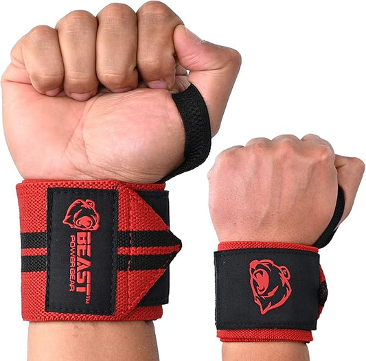 Wrist Wraps for Weightlifting 18” Premium Quality Wrist Support for Bodybuilding Heavy Duty Thumb Loop Powerlifting, Strength Training for Men and Women