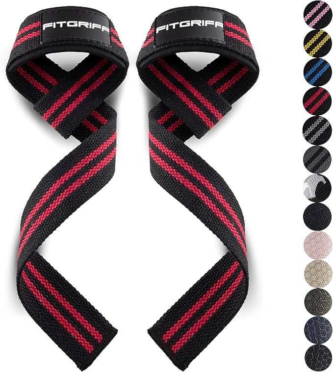 Fitgriff® Lifting Wrist Straps for Weightlifting, Gym, Deadlift, Workout (Made of Premium Cotton & Padded) - Men & Women