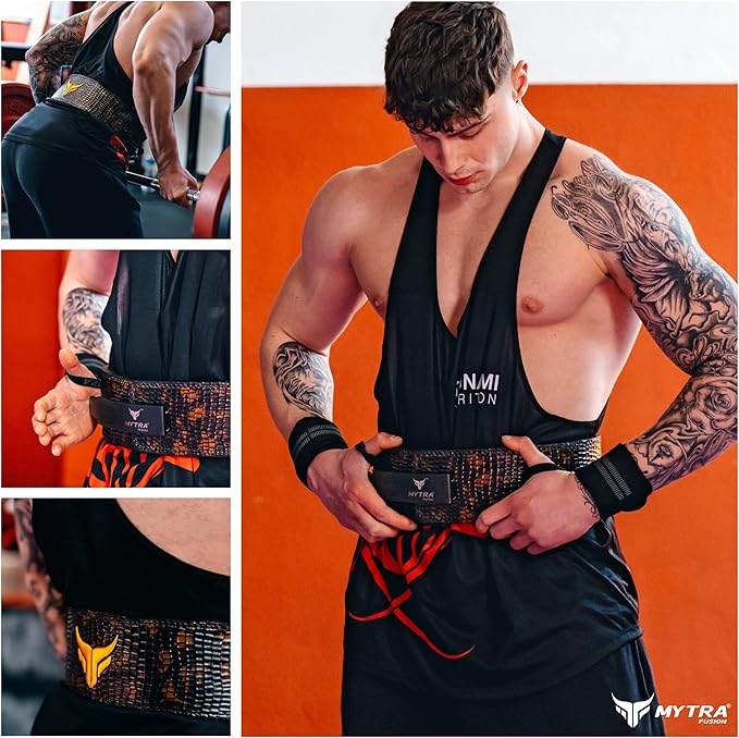 Mytra Fusion Weight Lifting Belt Real Leather Lifting