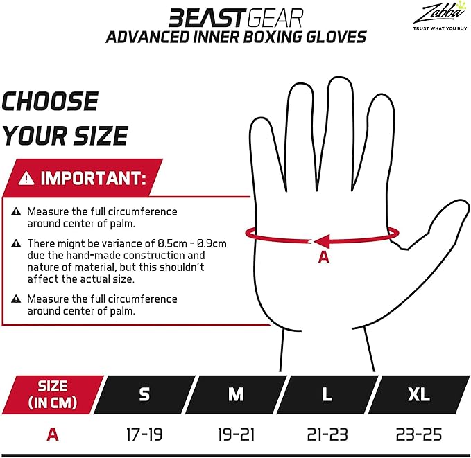 Beast Gear Hand Wraps for Boxing Gloves - Men & Women Inner Gel Quick Wraps for Combat Sports, MMA, and Martial Arts