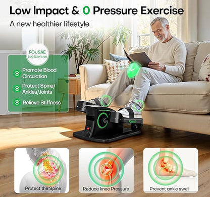 Under Desk Elliptical, Upgraded 6 Adjustable Resistance &15 Speeds Leg Exerciser While Sitting for Seniors with Forward & Reverse Direction, Ellipse Leg Exerciser with Touch Screen and Remote Control