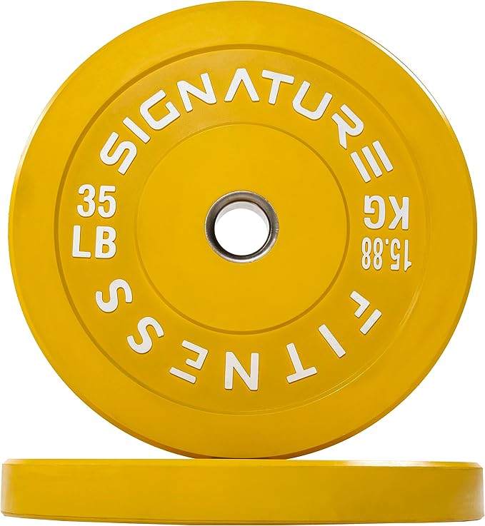 Signature Fitness 2" Olympic Bumper Plate Weight Plates 7FT Olympic