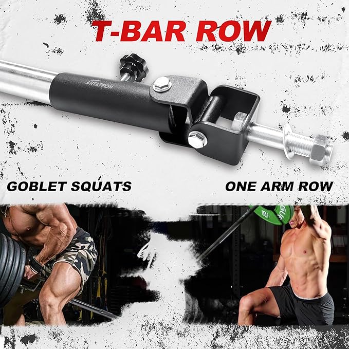 T-Bar Row Olympic Bars Landmine Attachment for Barbell Workouts, 360 Rotation, Fits 2-inch Olympic Barbell, Gym Home Fitness, Squat,Deadlifts
