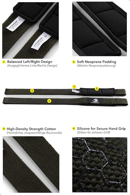 Fitgriff® Lifting Wrist Straps for Weightlifting, Gym, Deadlift, Workout (Made of Premium Cotton & Padded) - Men & Women