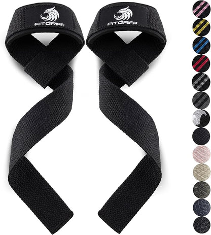 Fitgriff® Lifting Wrist Straps for Weightlifting, Gym, Deadlift, Workout (Made of Premium Cotton & Padded) - Men & Women