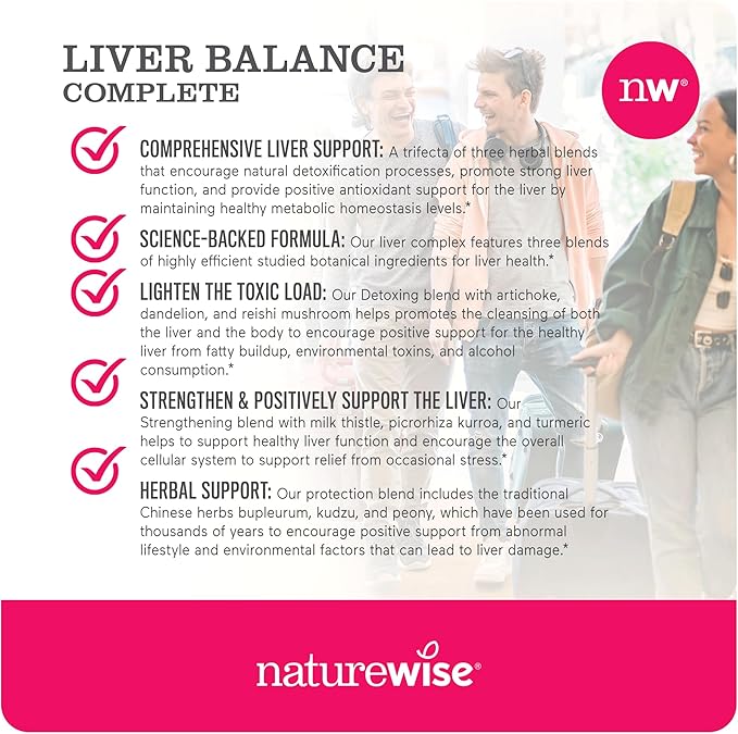 NatureWise Liver Detox Cleanse Supplement (30 Servings) Triple Repair Formula with Milk Thistle, Turmeric, Reishi & Kudzu to Encourage Toxin Removal & Support Normal Function (60 Veg Capsules)