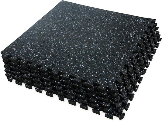 SUPERJARE 0.4 Inch Gym Flooring for Home Gym 6 Tiles 24" x 24" Workout (24 sqft)