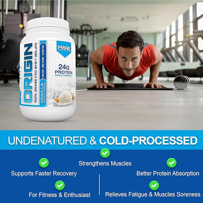 100% Grass Fed Vanilla Protein Isolate- Keto, Low Carbs-2lbs