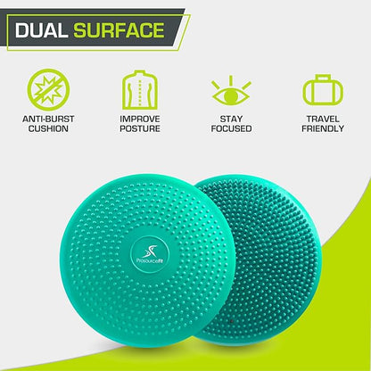 ProsourceFit Core Balance Disc Trainer, 14” Diameter with Pump for Improving Posture, Fitness, Stability