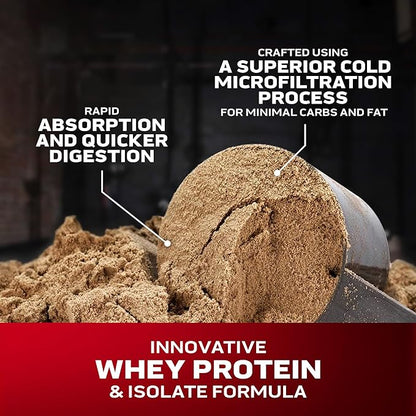 Whey Protein Powder , MuscleTech Nitro-Tech Whey Gold Protein Powder , Whey Protein Isolate Smoothie Mix , Protein Powder for Women & Men , Cookies and Cream, 2 lb (28 Servings) - package may vary