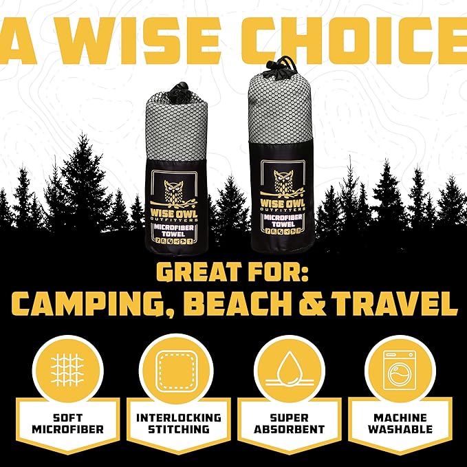 Wise Owl Outfitters Camping Towel - Camping Accessories