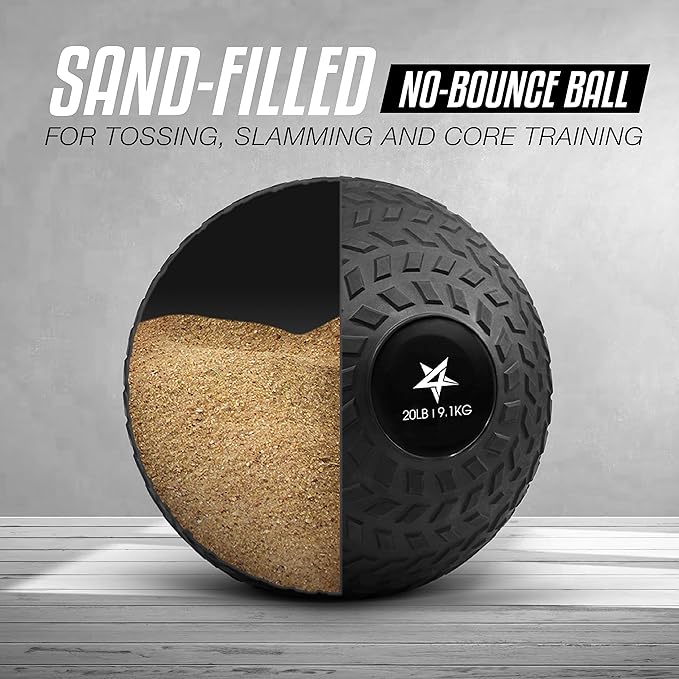 Yes4All Upgraded Fitness Slam Medicine Ball 20lbs for exercise