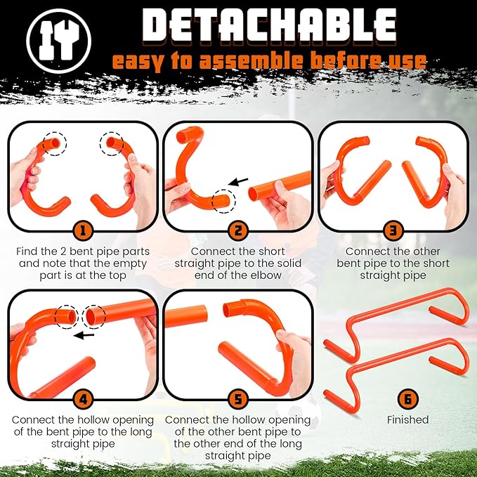 Wettarn 10 Pcs Speed Agility Training Hurdles Detachable