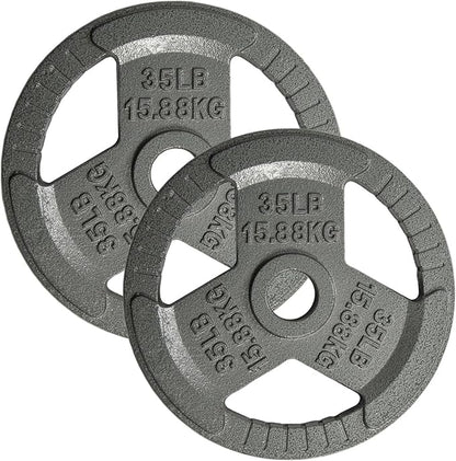 Yes4All Olympic Rubber Grip Plates for Barbell 2-Inch Weight