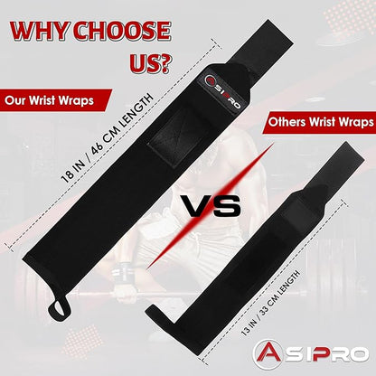 Wrist Wraps for Weightlifting 18" Wrist Straps for Weightlifting Weight Lifting Wrist Wraps for Men & Women, Muñequeras para Gym Wrist Support for Working Out, Gym Wrist Wraps for Powerlifting