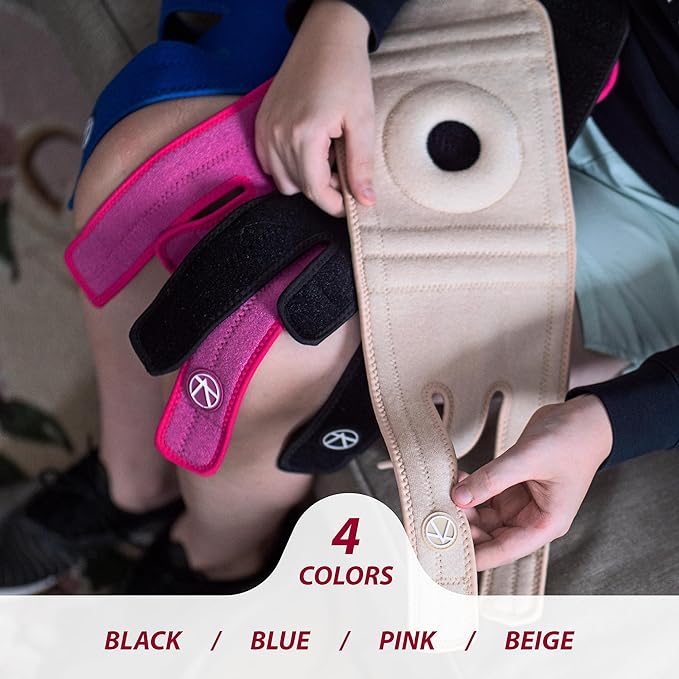 KARM Kids Knee Brace - Osgood Schlatter Knee Brace Youth for Kids, Sports, Pain, Arthritis, Patella, Meniscus Tear, MCL, ACL - Adjustable Compression Support for Child, Boys & Girls (Blue)