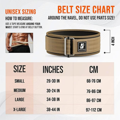 Weightlifting Belt for Men & Women - 4''