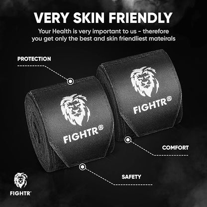 FIGHTR® Boxing Handwraps 160 inches semi-Elastic Hand Wraps with Thumb Loop for Boxing, MMA, Muay Thai & Martial Arts