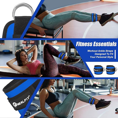 Ankle Strap for Cable Machine, Gym Ankle Cuff for Kickbacks, Leg Extensions, Glute Workouts, Booty Hip Abductors Exercise for Women and Men