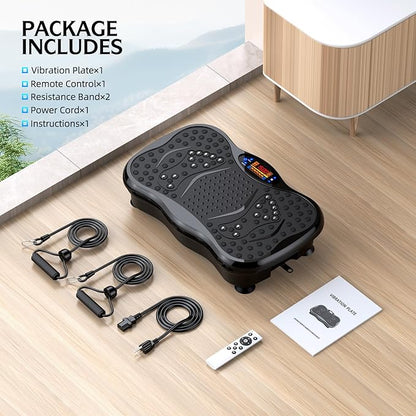 GMCXAX Vibration Plate Exercise Machine – Whole Body Workout for Weight Loss, Lymphatic Drainage & Muscle Recovery, Multiple Speeds with Bluetooth & Remote, Portable Shaker Board for Home Gym