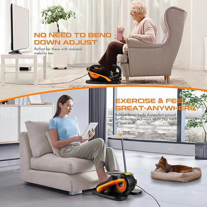 Zakle Under Desk Elliptical Machine, Ellipse Leg Exerciser as Seen on Tv for Seniors w/Remote & 12 Speeds Level, Manual & Auto Mode, Quiet Electric Seated Pedal Exerciser for Home Office