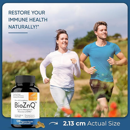 Sandhu's Zinc Supplement with Ionophores| Quercetin & Green Tea Extract for Superior Absorption and High Potency| 900mg Vegetarian Capsules 60 Days Supply| Immune Support for Men & Women| Made in USA