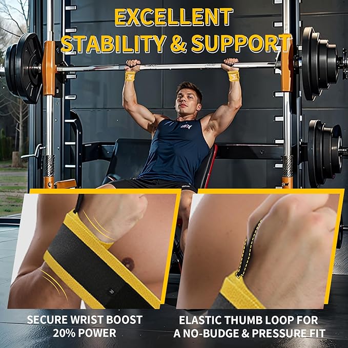 Wrist Wraps for Weightlifting - 24" Pro-Grade Wrist Straps for Weightlifting, Weight Lifting Wrist Wraps with L/R Tabs, Breathable Gym Wrist Wraps for Weight Training, Men and Women