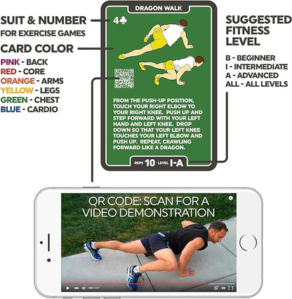 Bodyweight Exercise Cards: Workout Playing Card Game. Designed