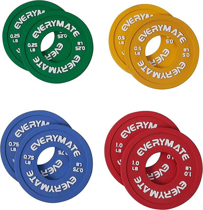 Rubber Fractional Weight Plates Set of 8 Micro 0.25LB 0.5LB 0.5LB 0.75LB 0.75LB 1 1 LB