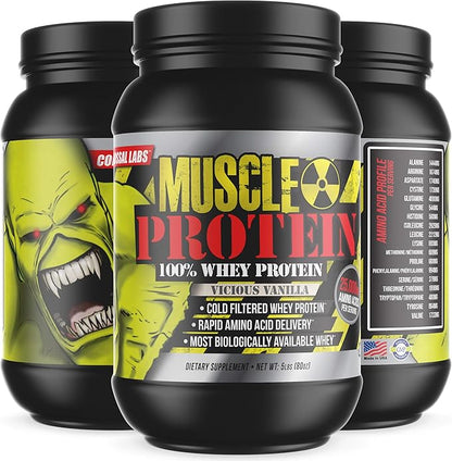 Whey Protein Powder [5 lbs/Pack of 2]– Vanilla Protein, Cold Filtered, 25g Pure Protein, 6.6g BCAAs/Serving (Packaging May Vary)…